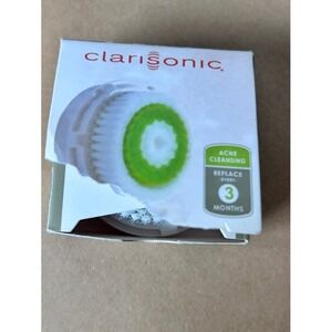 Clarisonic Acne Cleansing Replacement Brush Head Green White New Open‎ Box